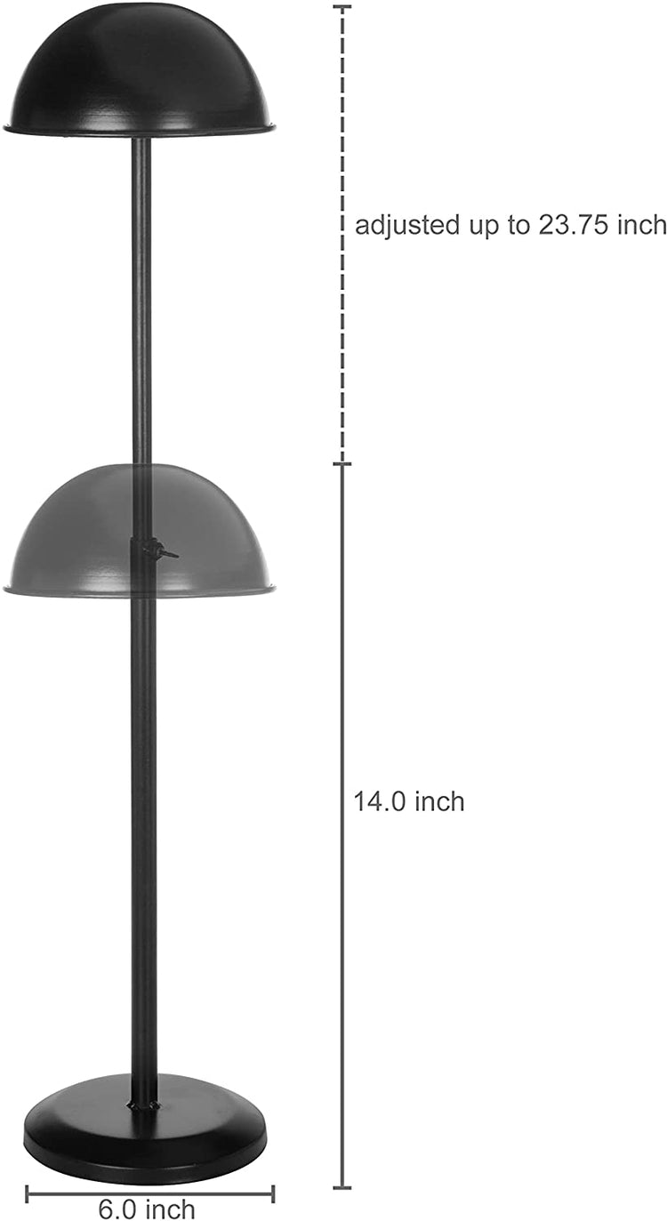 Set of 2, Metal Dome-Shaped Adjustable Height Hat Stands, Wig Display Racks-MyGift