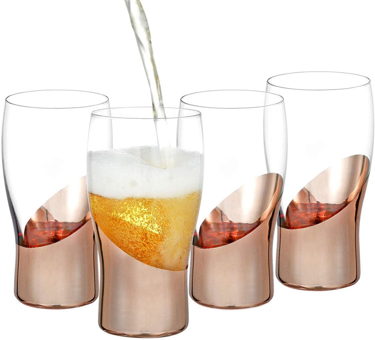 Acrylic Beer Pint Glasses - Break Resistant - 16 Oz: Set of 4