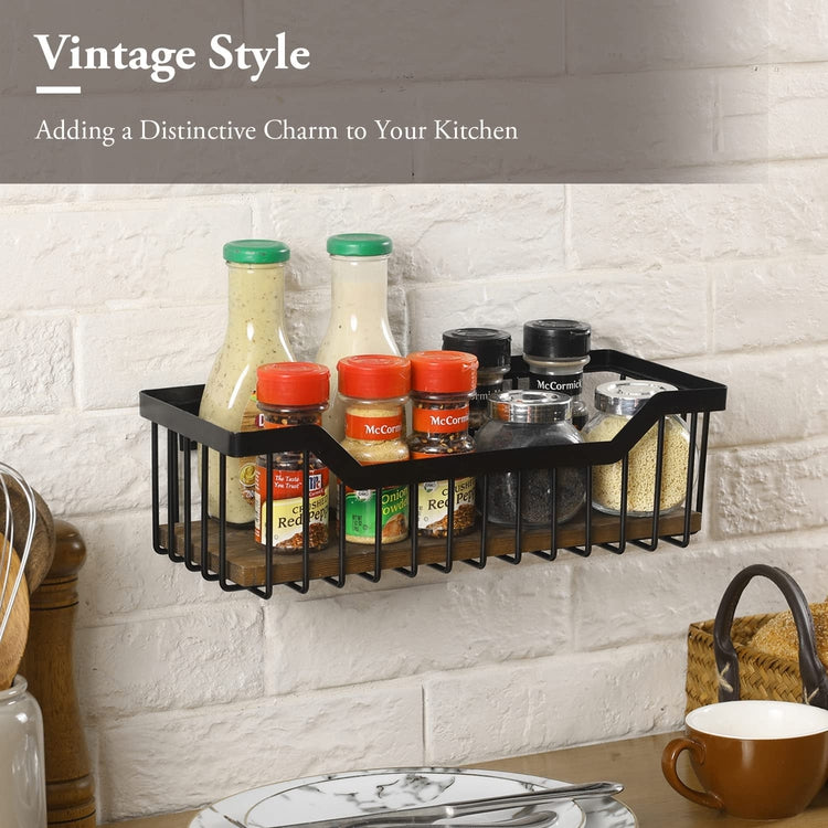 Wooden spice rack: wall mount/countertop spice organizer