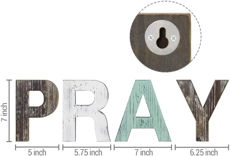 Rustic PRAY Wall Mounted or Tabletop Decorative Cutout Letters Sign-MyGift