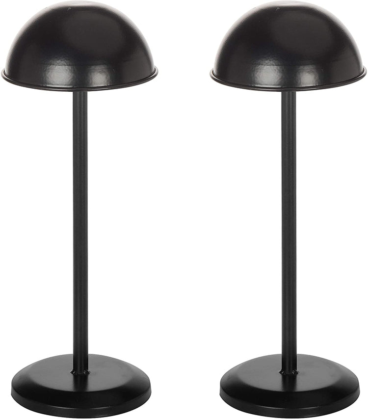 Set of 2, Metal Dome-Shaped Adjustable Height Hat Stands, Wig Display Racks-MyGift