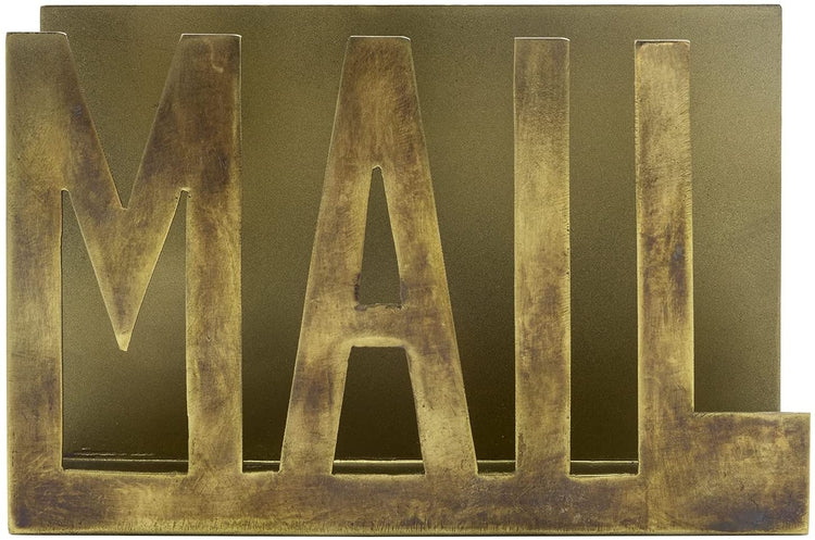 Brass Metal MAIL Cutout Design Letter Holder, Desktop Mail Sorter-MyGift