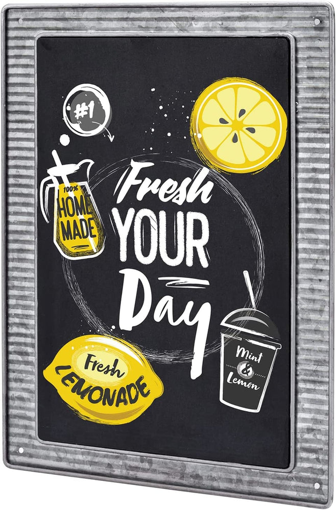Wall Mounted Chalkboard on Corrugated Galvanized Metal, Erasable Blackboard, Chalk Message Board, Menu Display-MyGift