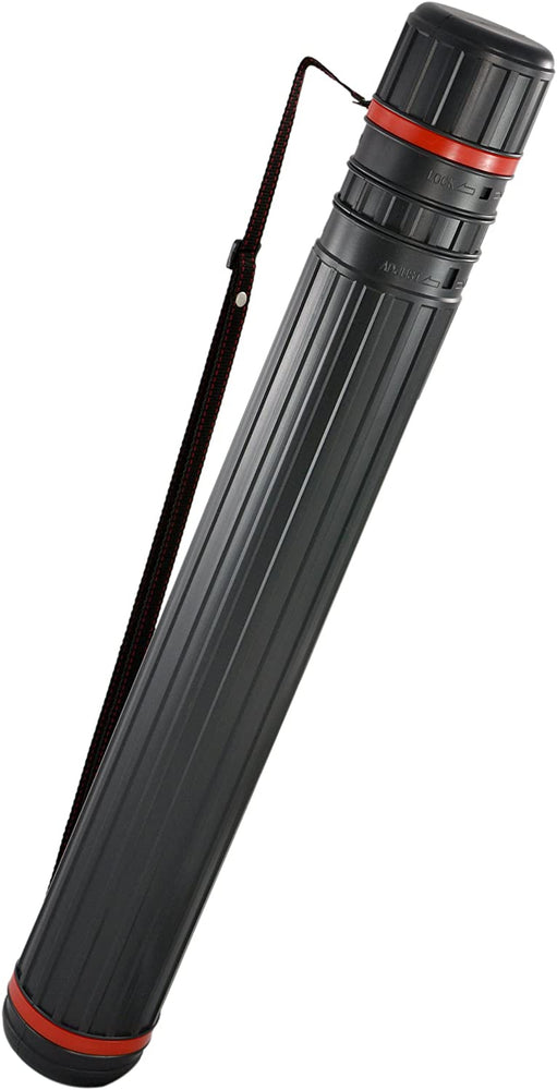 Set of 2 Heavy Duty Black Telescoping Document Carrying Tubes w/ Adjustable Straps-MyGift