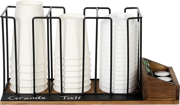 Coffee Station Organizer, Sleeves Tray and Chalkboard Label Beverage Caddy-MyGift
