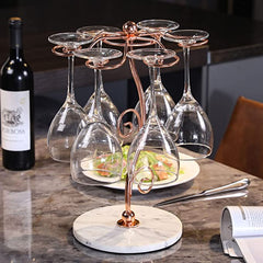 Under Cabinet Mounted Copper Tone Metal Wire Frame Wine Glass Storage –  MyGift