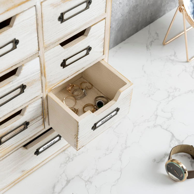 White Wood Office Desktop Drawers, Flow Table Storage for Desk-MyGift
