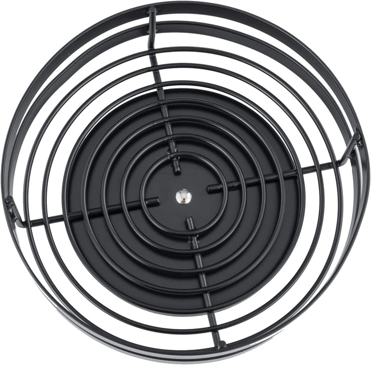 Matte Black Metal Wire Lazy Suzan Turntable Spice Holder, Kitchen Jar and Bottle Rack-MyGift
