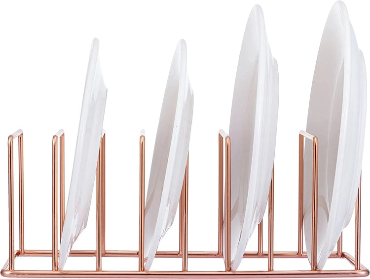 Copper Tone Metal Wire Kitchen Dish Drying Rack, Dish Storage Organizer for Dinner Plates, Cutting Boards, Serving Trays-MyGift