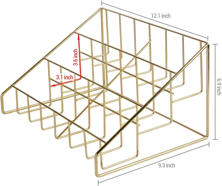 Modern Disc Organizer Display Stand, 3 Tier Brass CD Holder Storage Rack-MyGift