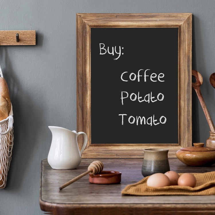 Wall Mounted Burnt Wood Beveled Picture Frame Chalkboard, 11x14 Inch Decorative Chalk Message Board-MyGift