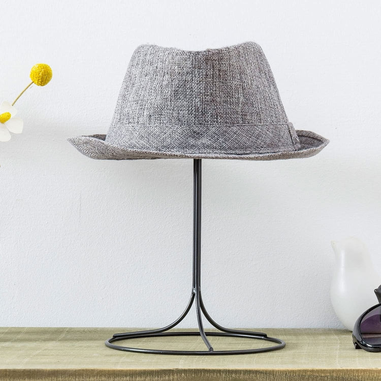 11 Inch Black Wire Metal Hat Display Stand, Freestanding Single Hat Rack with 6.5 inch Dome for Caps, Wigs and Headwear-MyGift