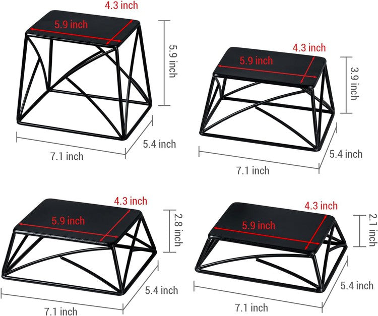 Black Metal Tabletop Cupcake Risers, Dessert Serving Stands, 4 Piece Set-MyGift