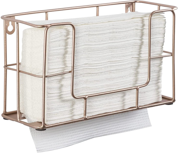 Copper Metal Wire Wall Mounted Paper Folded Towel Holder, Countertop Z Fold C Fold Towel Dispenser-MyGift