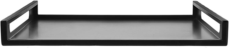 16 x 16, Square Matte Black Metal Serving Tray with Curved Cutout Handles-MyGift