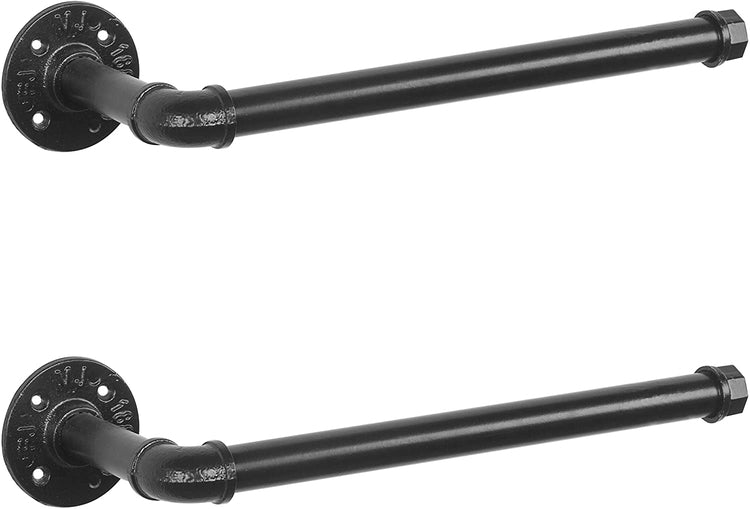 Set of 2, Industrial Black Metal Wall-Mounted Paper Towel Holder-MyGift
