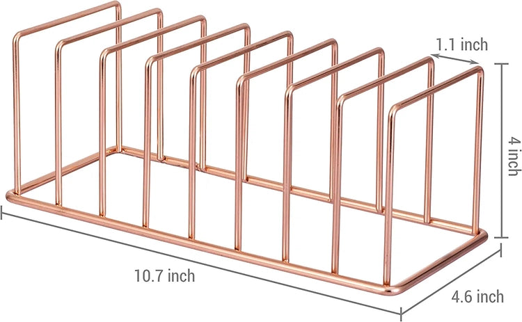 Copper Tone Metal Wire Kitchen Dish Drying Rack, Dish Storage Organizer for Dinner Plates, Cutting Boards, Serving Trays-MyGift
