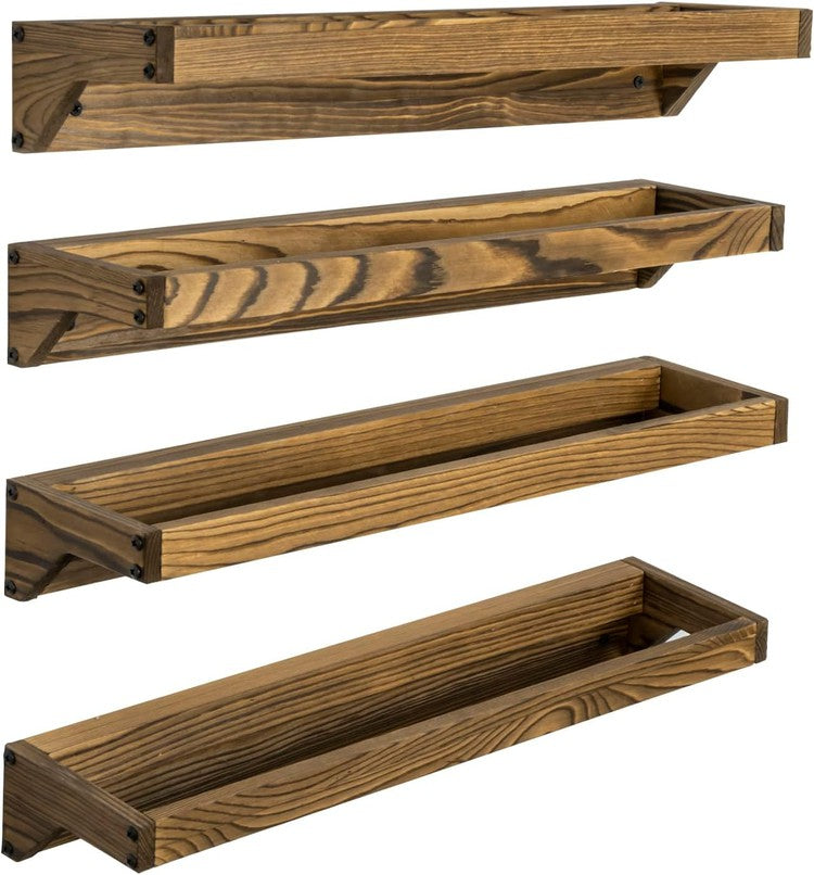 Wood Hanging Shoe Storage Organizer Racks, Wall Mounted Space Saving Footwear Holder-MyGift