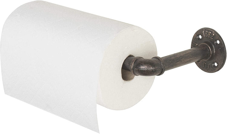 Brushed Bronze Wall Mounted Industrial Pipe Paper Towel Holder-MyGift
