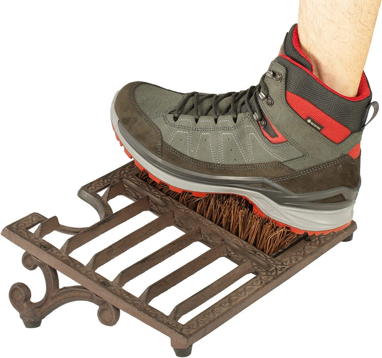 Heavy Duty Cast Iron Angled Shoe Scrubber for Porch Outdoor Shoe