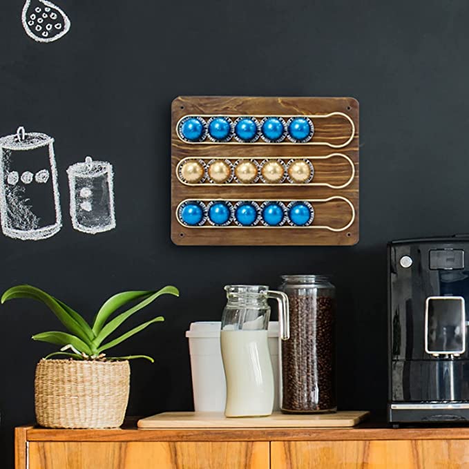 Coffee Pod Capsule Holder Rack for Coffee Bar - Home, Office, Café Décor, Metal Coffee Pod Organizer-MyGift