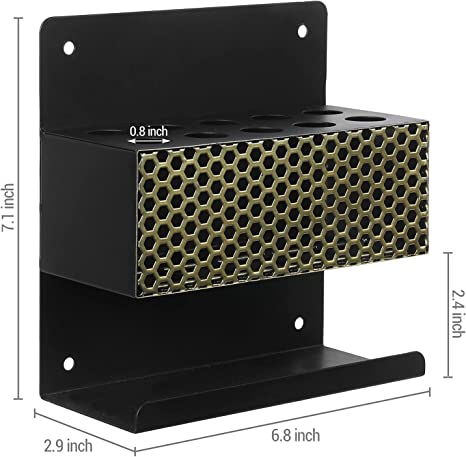Wall Mount Black Metal Dry Erase Marker Holder, 10 Slot Whiteboard Accessories Rack-MyGift