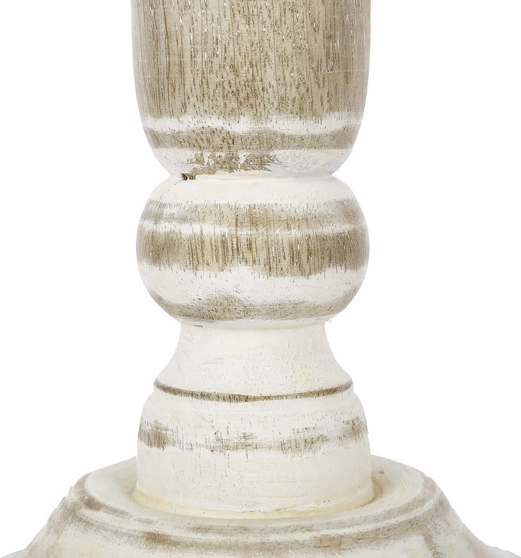 Set of 2, Wood Taper Candle Holder with Roman Column Shape-MyGift