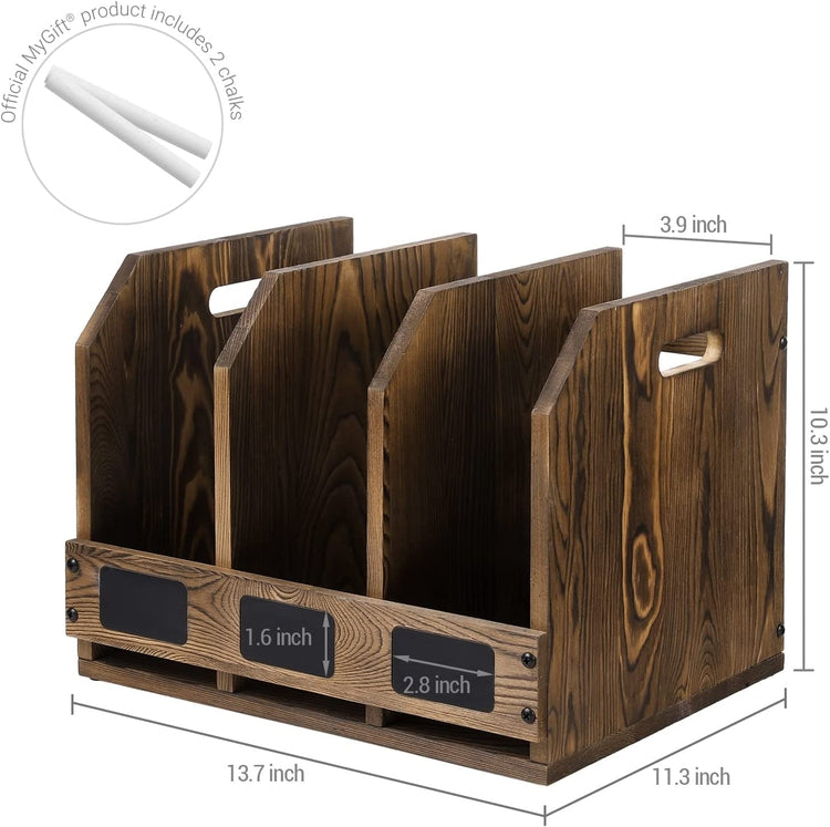 Burnt Brown Wood Office Desktop Document File Folder Binder Storage Or ...