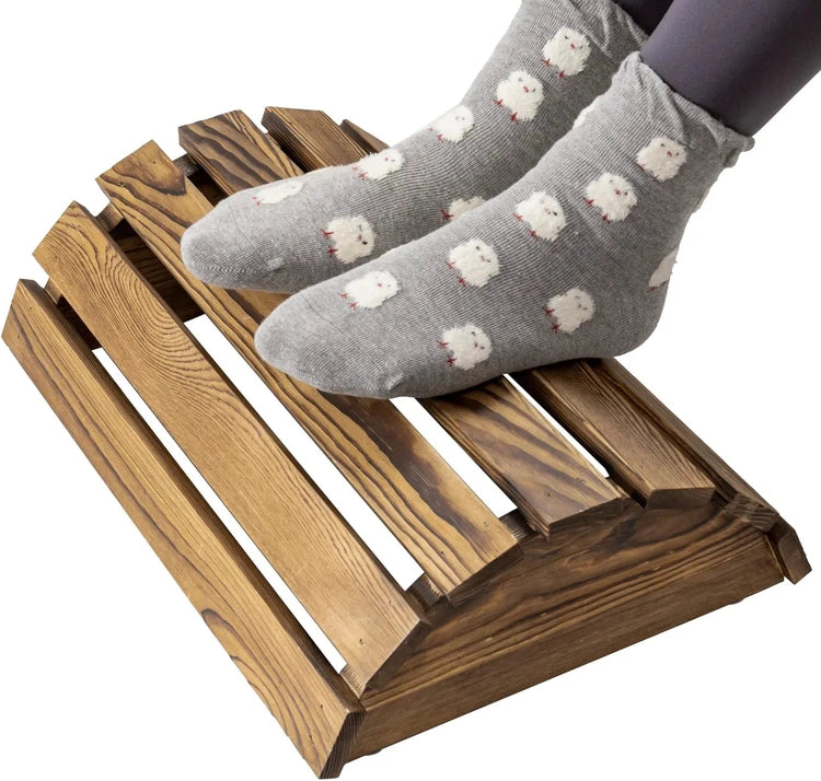 Burnt Wood Ergonomic Under-Desk Footrest – MyGift