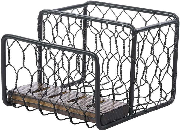 Modern Black Chicken Wire Bottled Dish Soap and Sponge Holder for the Kitchen Sink-MyGift