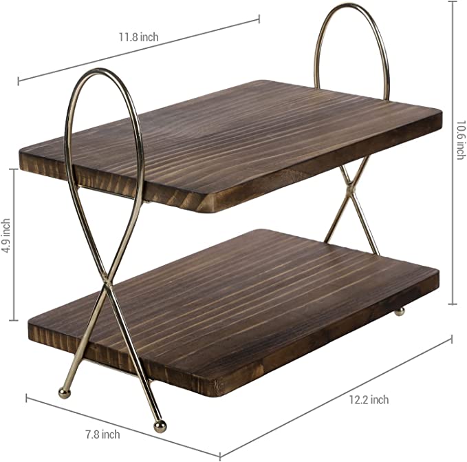 Dessert and Appetizer Serving Riser Display, 2 Tier Cupcake Holder Sta ...