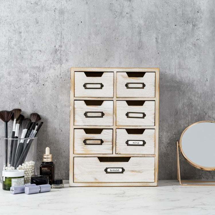 White Wood Office Desktop Drawers, Flow Table Storage for Desk-MyGift