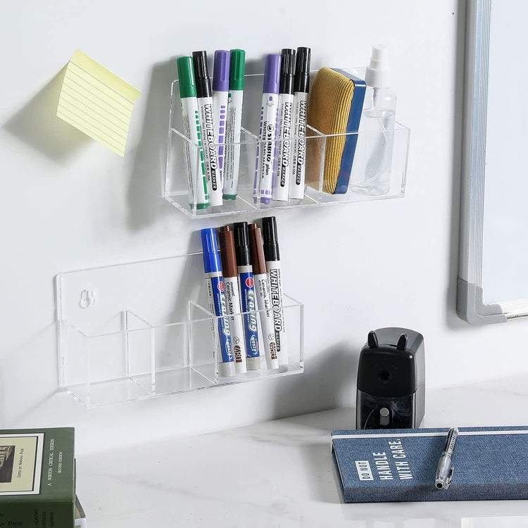 Clear Acrylic Wall Mounted Office Supplies Holder, Whiteboard Storage –  MyGift