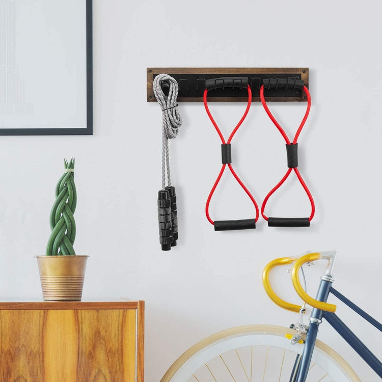 Rustic Metal & Woode Gym Storage Wall Organizer Rack-MyGift