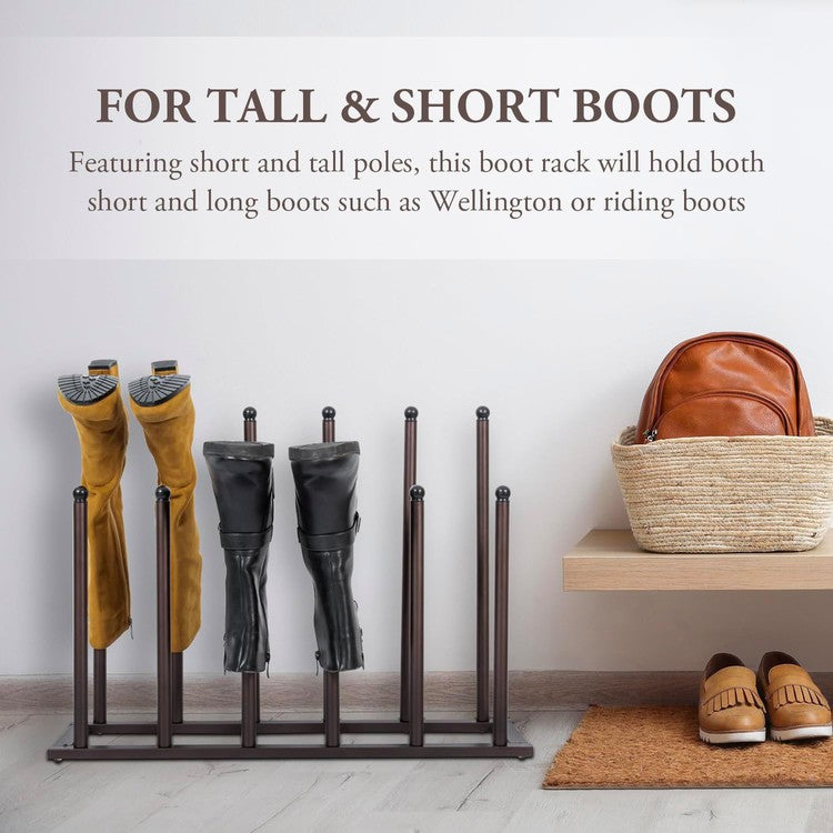Bronze Metal Freestanding Boot Shaper Storage Rack, Shoe Organizer Stand for Closet, Entryway, Mudroom-MyGift