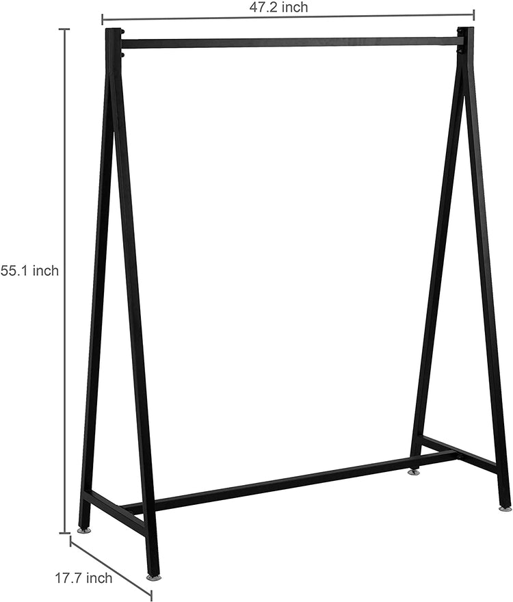 Modern Heavy Duty Black Metal Freestanding Hanging Garment Rack Display Stand-MyGift