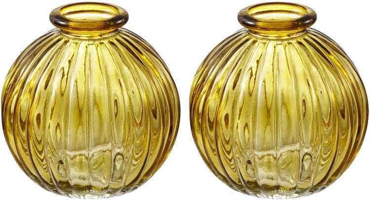 Retro Style Light Amber Tone Glass Apothecary Style Decorative Reed Diffuser Bottles, Set of 2-MyGift
