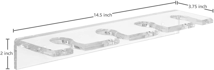 Clear Acyrlic Hanging Stemware Rack, Wall Mounted Glassware Storage-MyGift