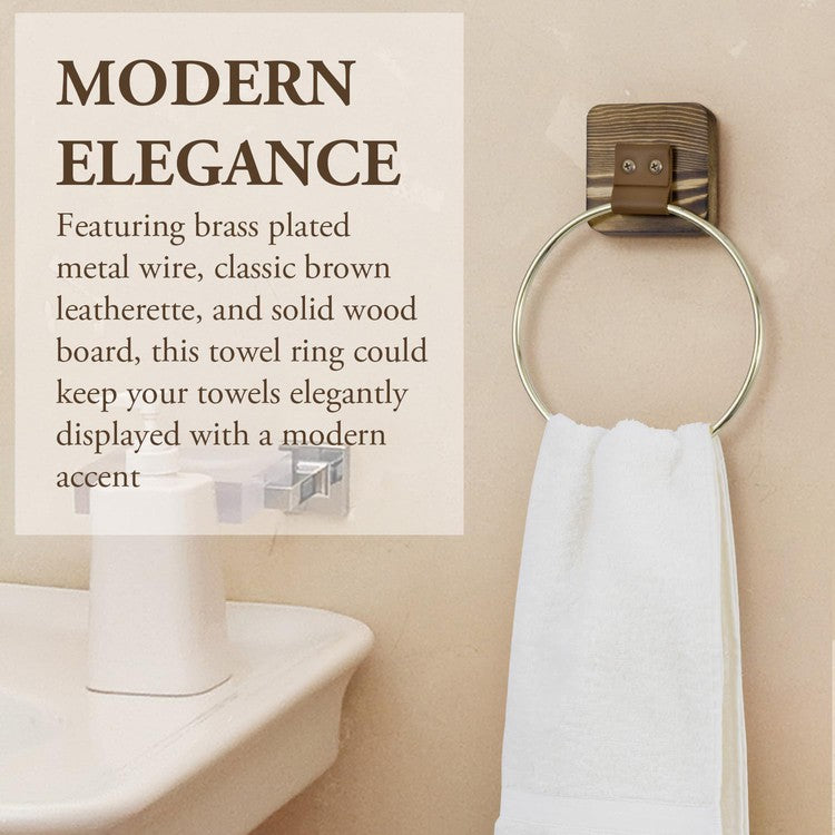 Wall Mounted Brass Metal Hand Towel Ring, Hanging Bathroom Towel Holde –  MyGift