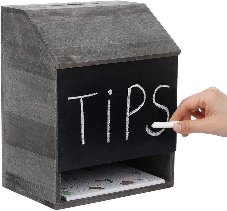 Unique Comment Box Gray Wood Suggestion, Comment Box with Lock and Chalkboard Surface, Fe ...