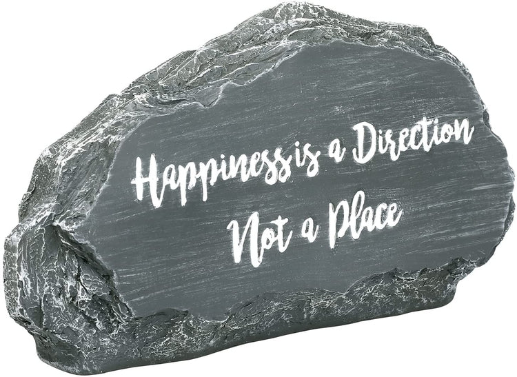 Decorative Faux Garden Stone with White Cursive Lettering Inspirational Quote-MyGift