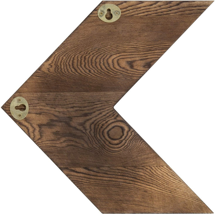 Set of 3 Decorative Wall-Mounted Rustic Dark Brown Wood Chevrons-MyGift