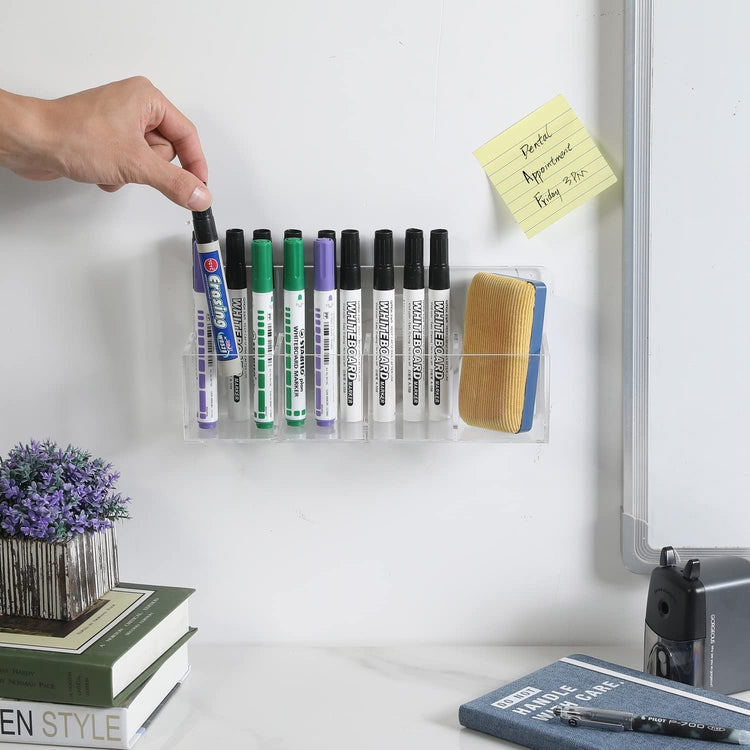 Clear Acrylic Wall Mounted Office Supplies Holder, Whiteboard Accessor ...