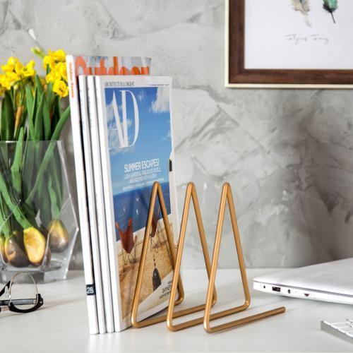 3-Slot Gold Plated Metal Wire Mail/File Sorter - MyGift