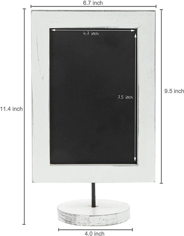 12-Inch Tabletop White Wood Vertical or Horizontal Framed Chalkboard Sign-MyGift