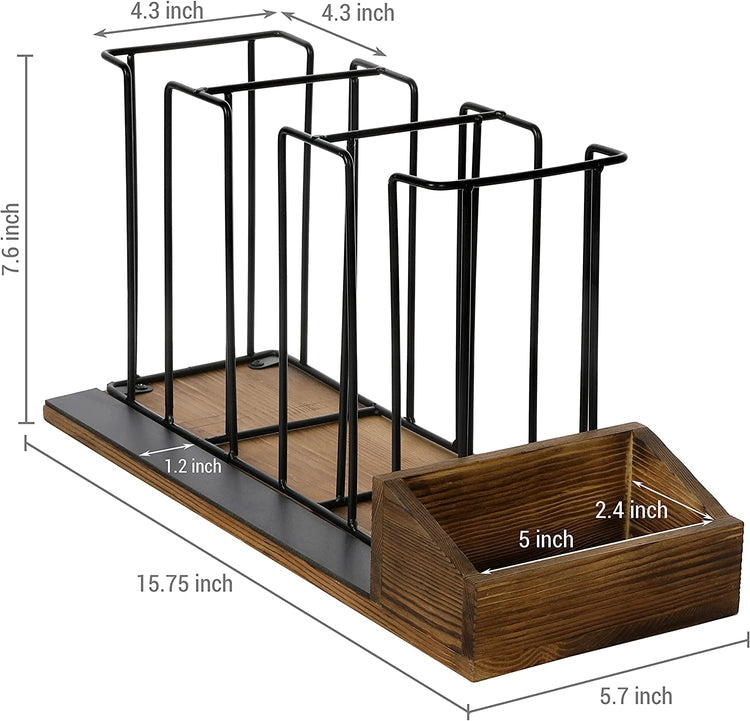 Coffee Station Organizer, Sleeves Tray and Chalkboard Label Beverage Caddy-MyGift