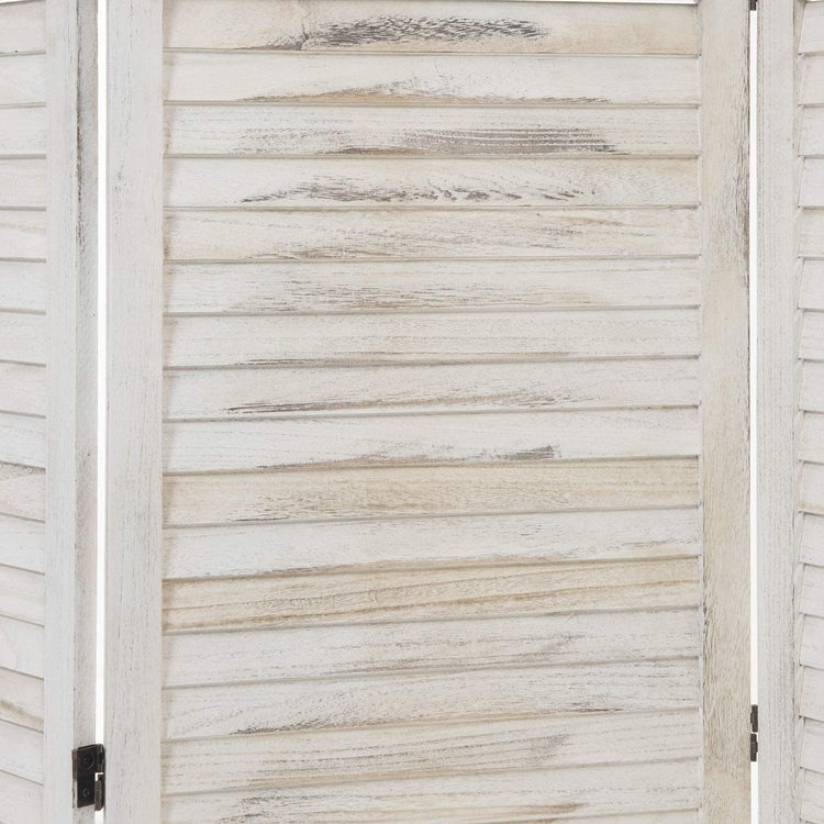 3Panel White Distressed Room Divider with Chicken Wire and Chalkboard