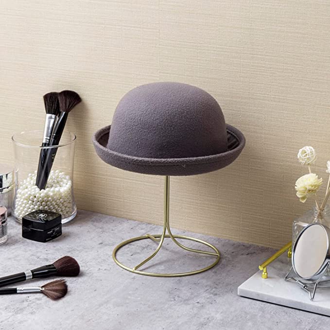 Modern Gold Wire Metal Tabletop Hat Display Stands Holders with 6.5 inch Dome, Set of 2-MyGift