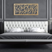 Contemporary Gold Metal Abstract Wall Art Accent Home Decor, 44 x 20 Inch-MyGift