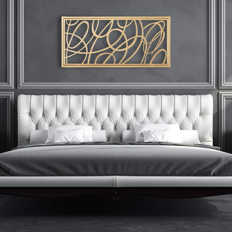 Contemporary Gold Metal Abstract Wall Art Accent Home Decor, 44 x 20 Inch-MyGift